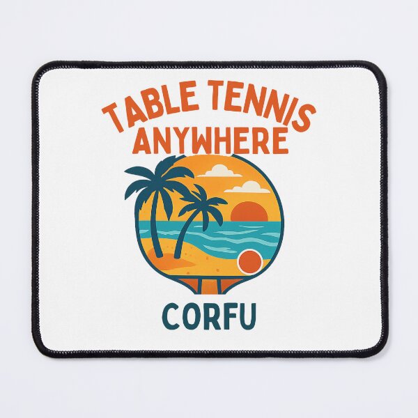 Item preview, Corfu Table Tennis Anywhere - Ionian Island Sunset Retro Ping Pong T-Shirt designed and sold by OhMyPingCo.