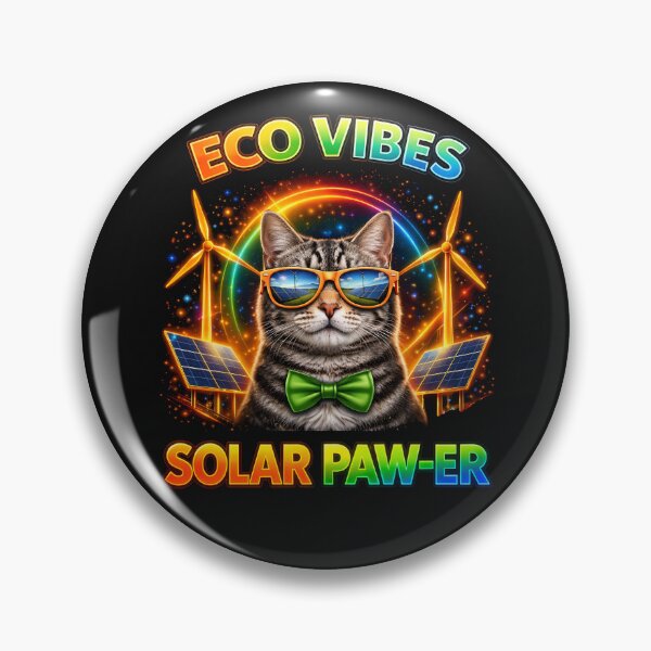 Item preview, Tabby Cat Solar Punk Design – Solar Paw-er Eco Vibes Cat Shirt designed and sold by PixelsPaws.