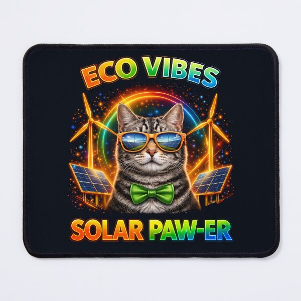 Item preview, Tabby Cat Solar Punk Design – Solar Paw-er Eco Vibes Cat Shirt designed and sold by PixelsPaws.