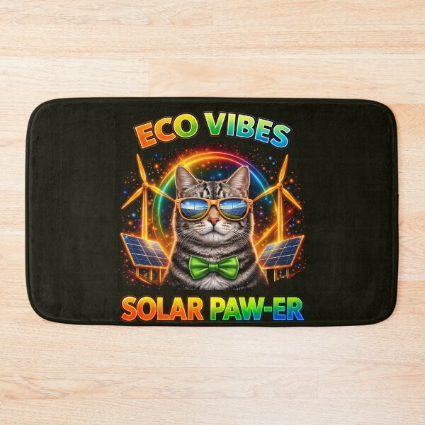 Item preview, Tabby Cat Solar Punk Design – Solar Paw-er Eco Vibes Cat Shirt designed and sold by PixelsPaws.