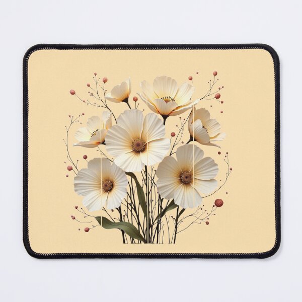 Item preview, Petals in Shadow - Modern Abstract White Flower Bouquet designed and sold by PriyaMagic.
