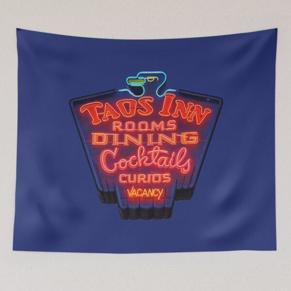 Item preview, Taos Inn Neon Sign Art – Vintage Motel Rooms Dining Cocktails Retro Travel Design designed and sold by SimplyJasper.