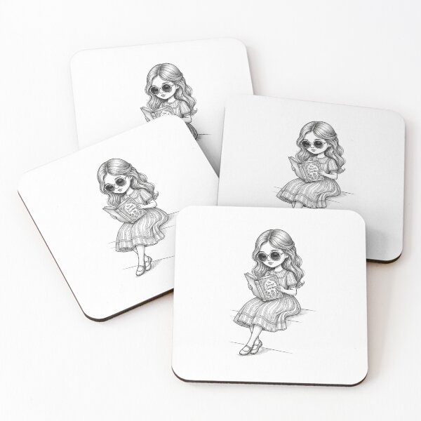 Item preview, Aesthetic Bookworm Girl Illustration designed and sold by Pulp-Peel.