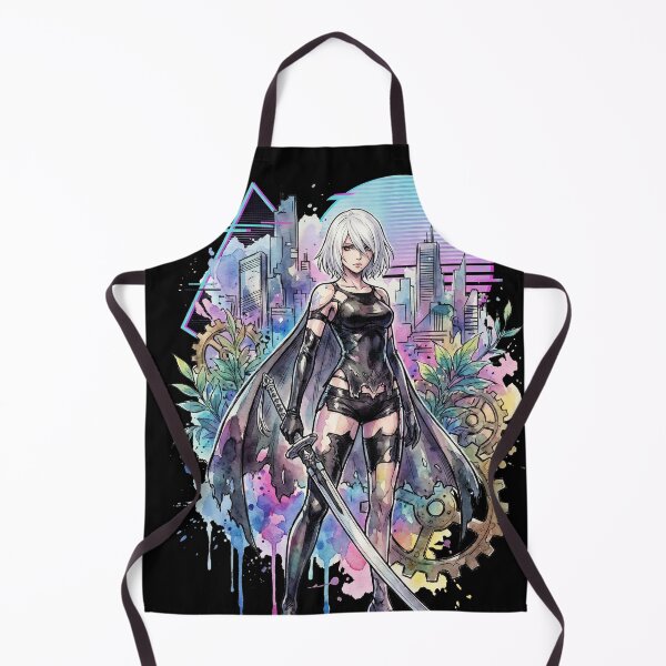 Item preview, A2 NieR Automata Long Silver White Hair Damaged Skin Portrait designed and sold by Senpaiwaves.