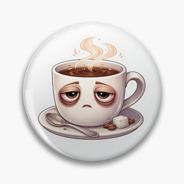Item preview, Tired Morning Coffee Cup Funny No Caffeine Relatable Sticker designed and sold by Dasts Cart.