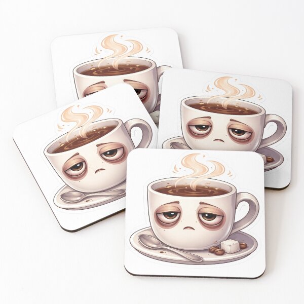 Item preview, Tired Morning Coffee Cup Funny No Caffeine Relatable Sticker designed and sold by Dasts Cart.