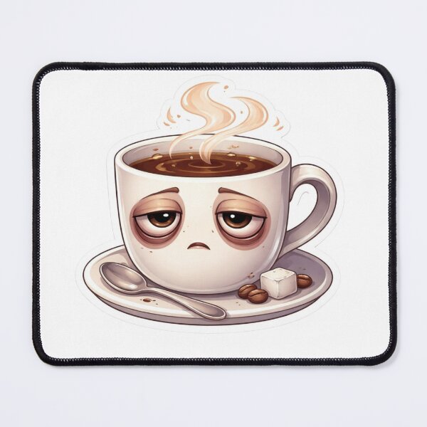 Item preview, Tired Morning Coffee Cup Funny No Caffeine Relatable Sticker designed and sold by Dasts Cart.