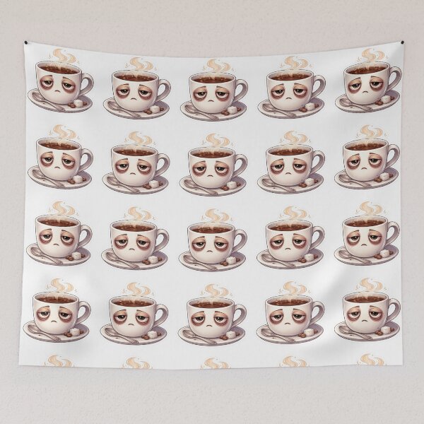 Item preview, Tired Morning Coffee Cup Funny No Caffeine Relatable Sticker designed and sold by Dasts Cart.