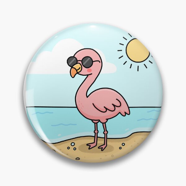Item preview, Cool Flamingo with Sunglasses Beach designed and sold by artwithsushie.