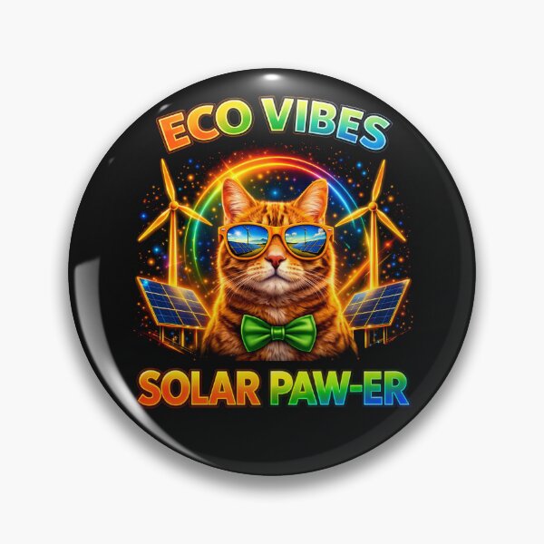 Item preview, Orange Cat Solar Punk Design – Solar Paw-er Eco Vibes Cat Shirt designed and sold by PixelsPaws.