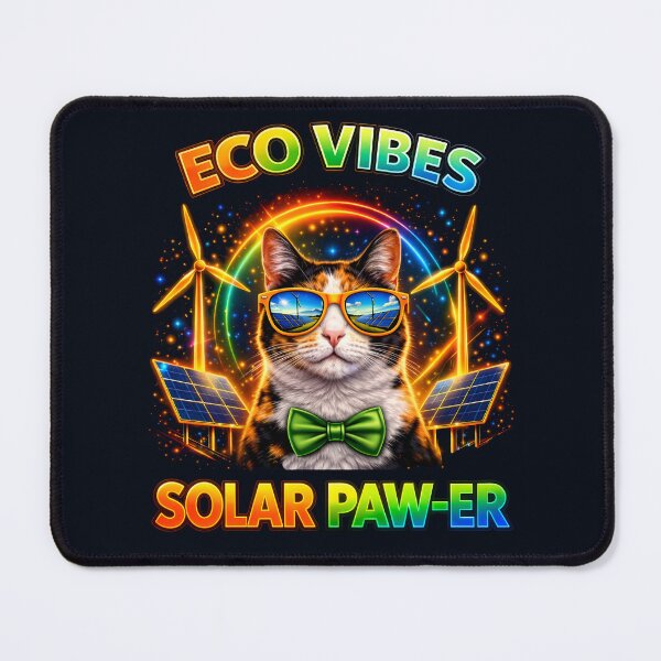Item preview, Calico Cat Solar Punk Design – Solar Paw-er Eco Cat Shirt designed and sold by PixelsPaws.