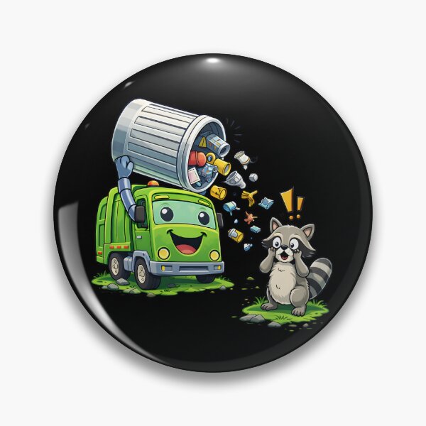 Item preview, Dumpy Garbage Truck Cleanup Scene with Raccoon Kids designed and sold by Str8like dattshirts.