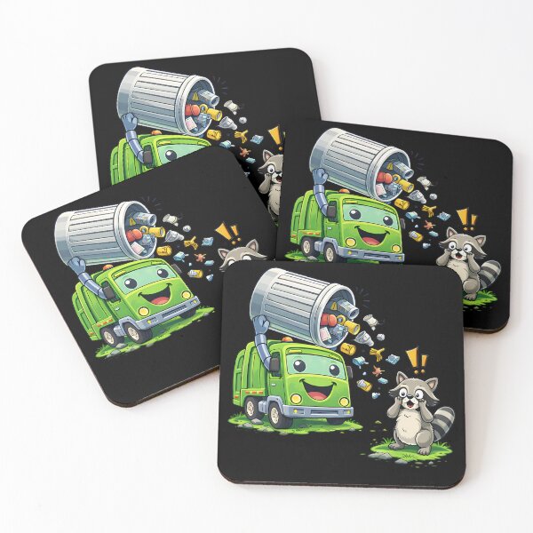 Item preview, Dumpy Garbage Truck Cleanup Scene with Raccoon Kids designed and sold by Str8like dattshirts.