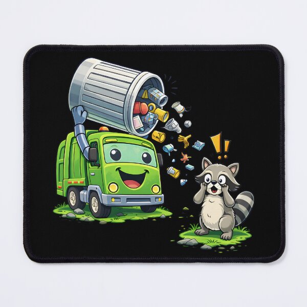 Item preview, Dumpy Garbage Truck Cleanup Scene with Raccoon Kids designed and sold by Str8like dattshirts.