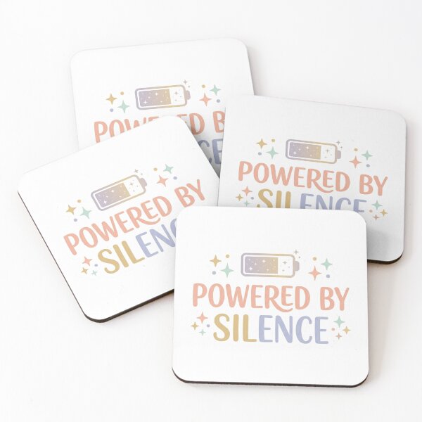 Item preview, Powered By Silence Introvert Aesthetic Sticker designed and sold by CutePlix.