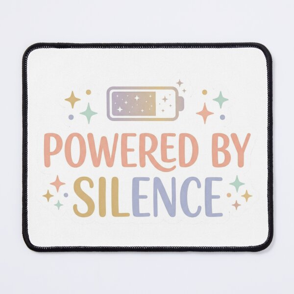 Item preview, Powered By Silence Introvert Aesthetic Sticker designed and sold by CutePlix.