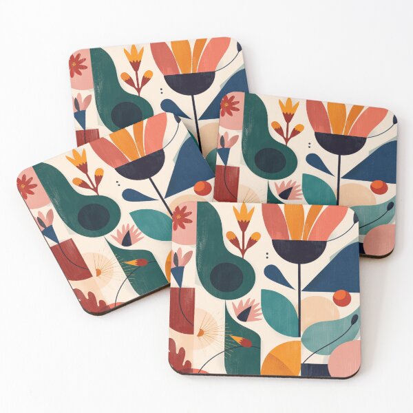 Aperçu de l'œuvre Abstract Botanical Mid Century Modern Floral Design créée et vendue par EchoPrints7.