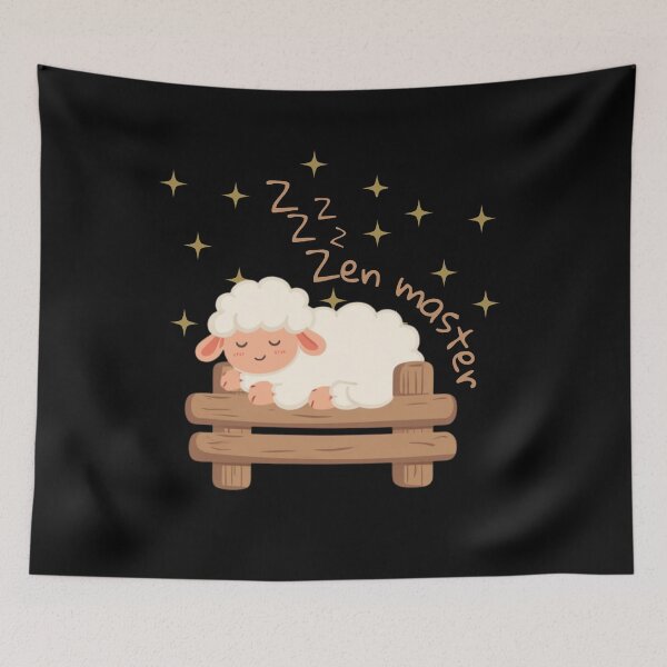 Item preview, Cute Sleeping Sheep Zzz Cartoon Zen Master designed and sold by DesignaurusRex.