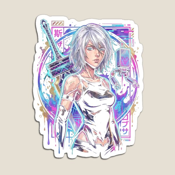 Item preview, NieR Automata A2 Wild Long Hair Velvet Midriff Cloth Art designed and sold by Senpaiwaves.
