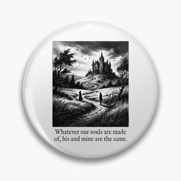Item preview, Wuthering Heights Heathcliff & Catherine Soul Mate Quote Engraving T-Shirt designed and sold by Fenay Designs.