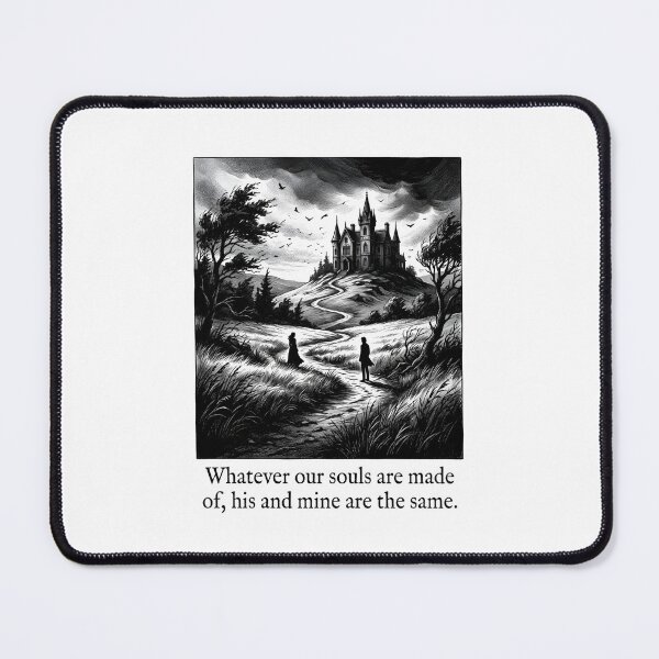 Item preview, Wuthering Heights Heathcliff & Catherine Soul Mate Quote Engraving T-Shirt designed and sold by Fenay Designs.