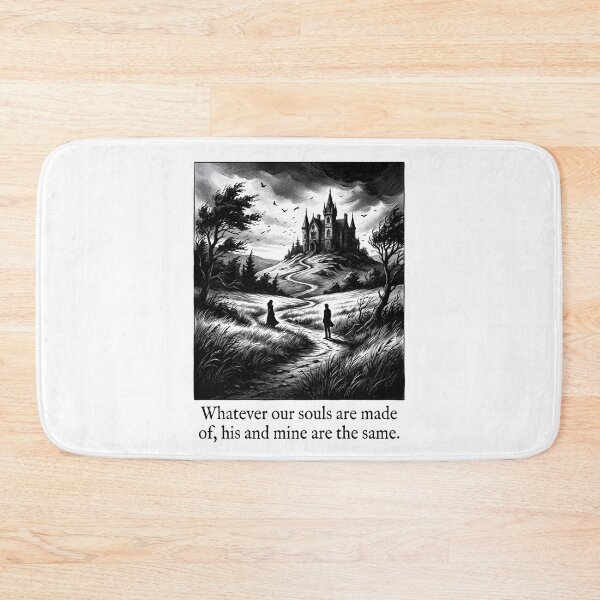 Item preview, Wuthering Heights Heathcliff & Catherine Soul Mate Quote Engraving T-Shirt designed and sold by Fenay Designs.