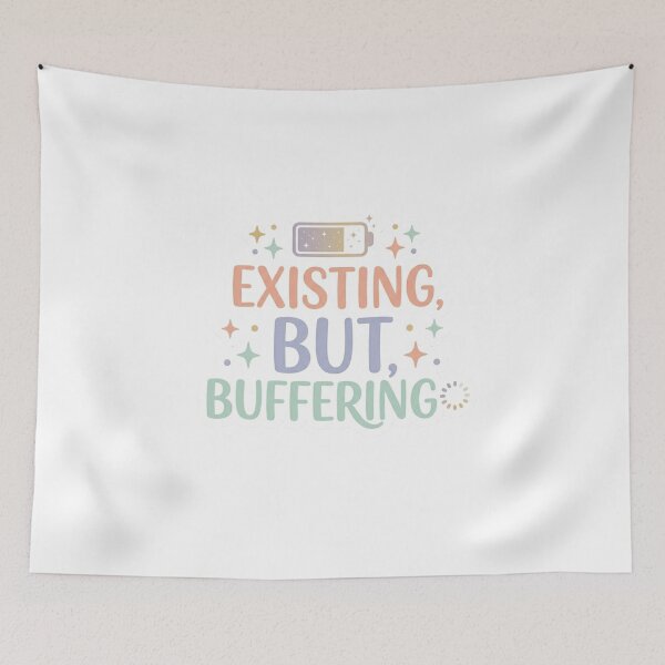 Item preview, Existing But Buffering Funny Relatable Sticker designed and sold by CutePlix.