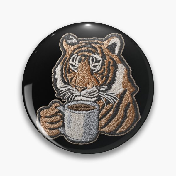 Item preview, Coffee Tiger Patch Embroidery Fabric Stitched Patch designed and sold by HappyPatchClub.