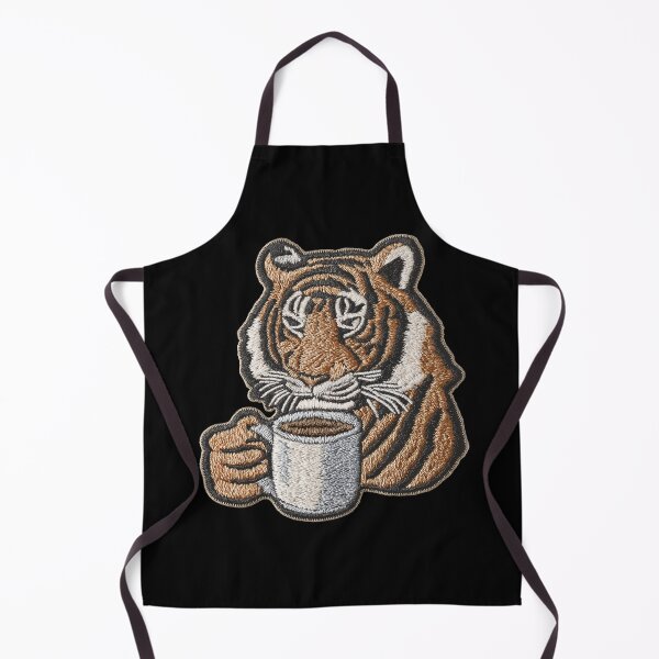 Item preview, Coffee Tiger Patch Embroidery Fabric Stitched Patch designed and sold by HappyPatchClub.