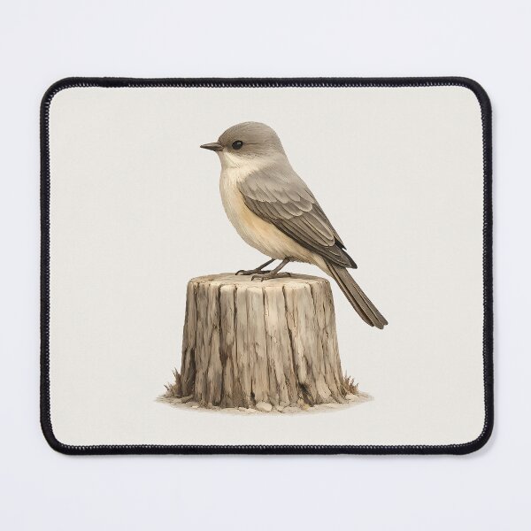 Item preview, Say's Phoebe on Stump - Minimalist Wildlife Design designed and sold by Ombrya.