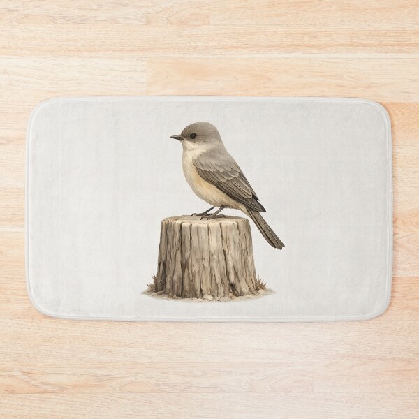 Item preview, Say's Phoebe on Stump - Minimalist Wildlife Design designed and sold by Ombrya.