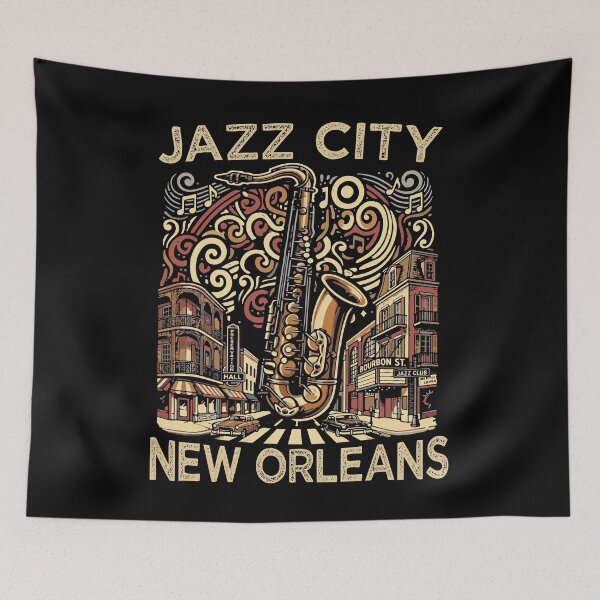 Item preview, Jazz City New Orleans Souvenir Men Music Saxophone  designed and sold by DSWShirts.