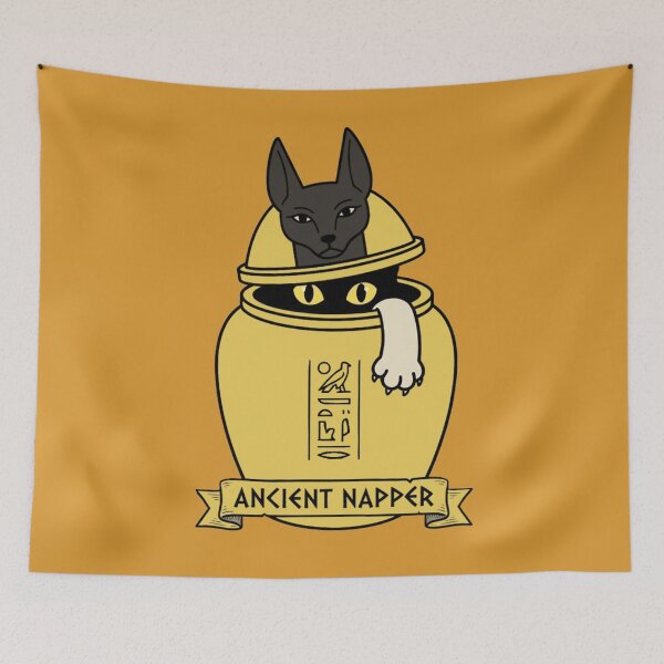 Item preview, The Ancient Napper - Funny Egyptian Canopic Jar Cat designed and sold by MythoWorldddd.