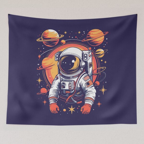 Artikelvorschau, Cosmic Explorer 09 | Retro Astronaut and Ringed Planets entworfen und verkauft von NK-Studios .