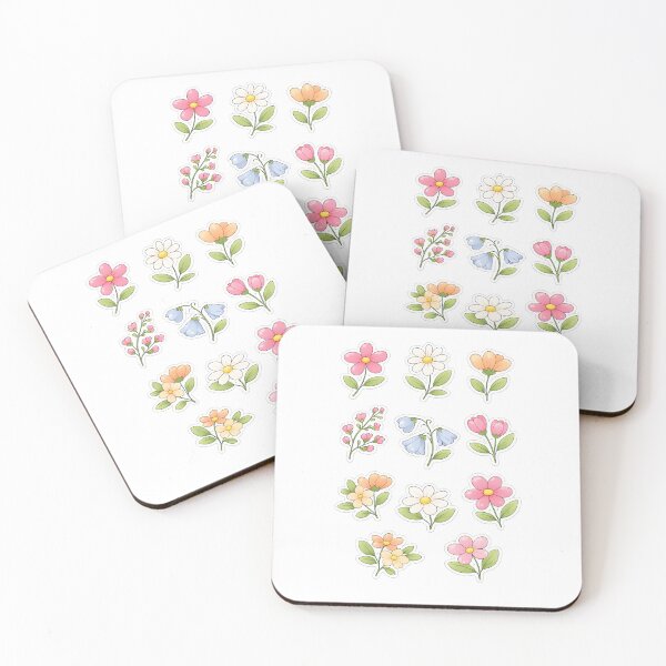 Item preview, Cute Pastel Flower Sticker Set designed and sold by blankTeeShirt.
