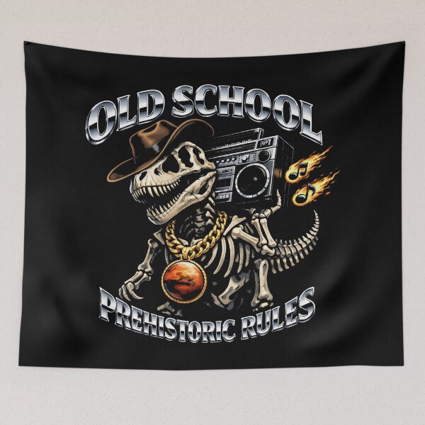 Item preview, Old School Prehistoric Rules Hip Hop T-Rex Skeleton designed and sold by SplashTastic.