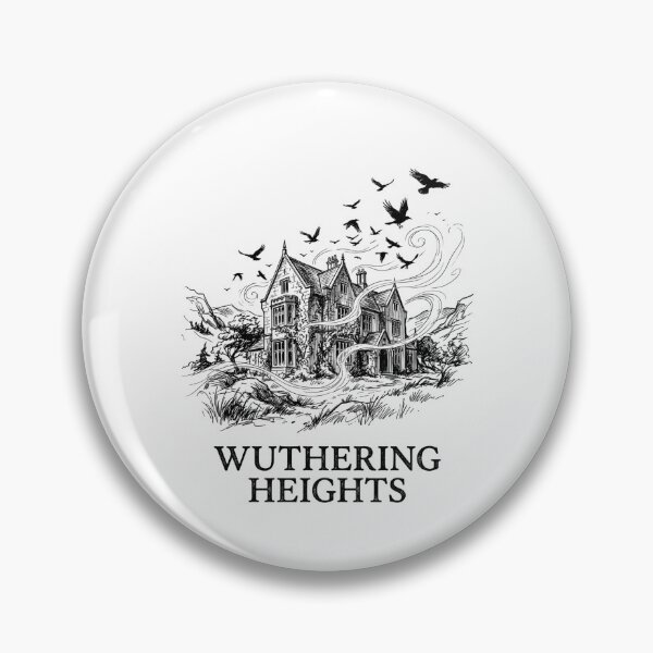 Item preview, Wuthering Heights Gloomy Manor House Gothic Illustration Black & White Print designed and sold by Fenay Designs.