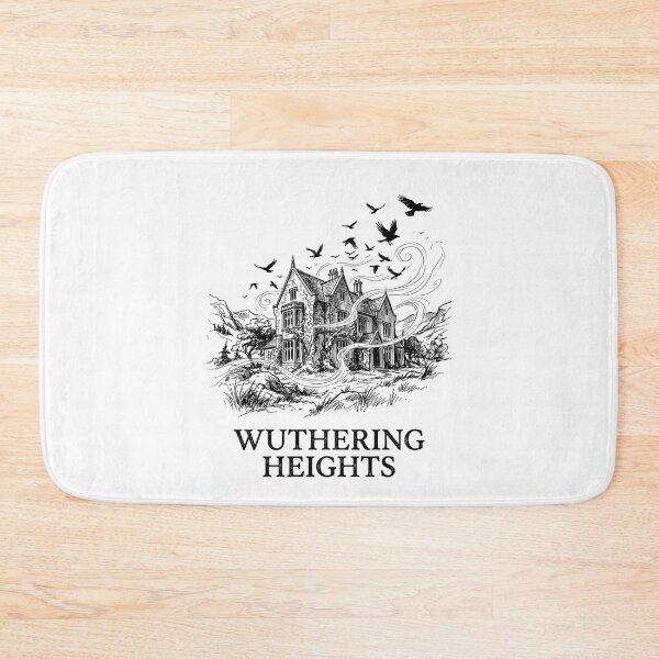 Item preview, Wuthering Heights Gloomy Manor House Gothic Illustration Black & White Print designed and sold by Fenay Designs.