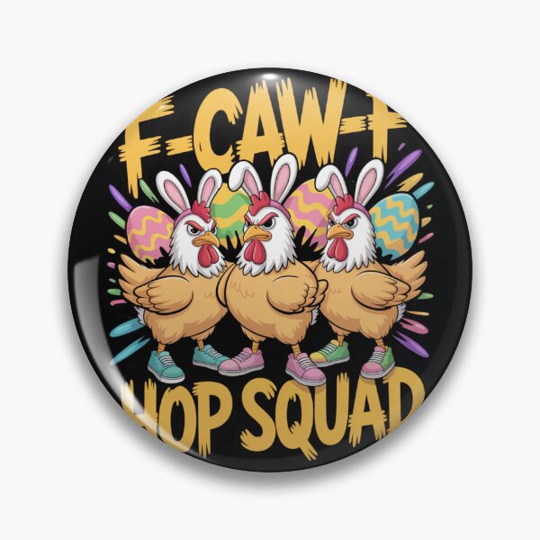 Item preview, F-Caw-F Hop Squad – Funny Easter Chicken Bunny Ears Sneakers Crew Tee V3 designed and sold by DarylWelsh2024.