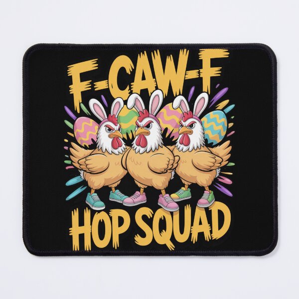 Item preview, F-Caw-F Hop Squad – Funny Easter Chicken Bunny Ears Sneakers Crew Tee V3 designed and sold by DarylWelsh2024.