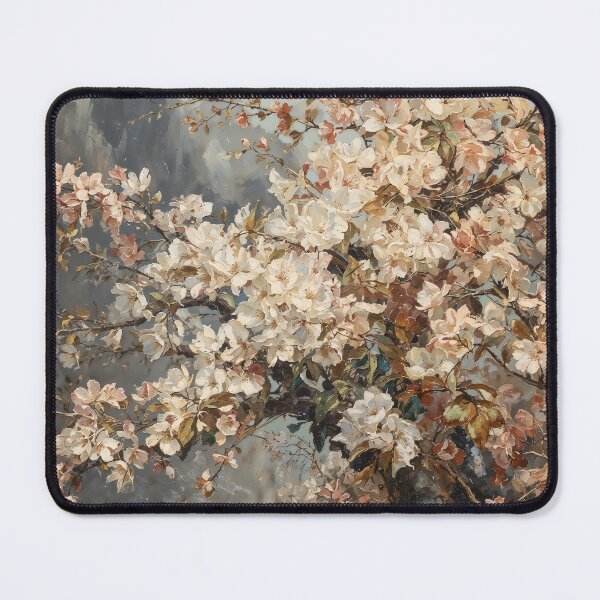 Item preview, Vintage Cherry Blossom Branch over Mountain Lake Painting designed and sold by Sergey Sedunov.