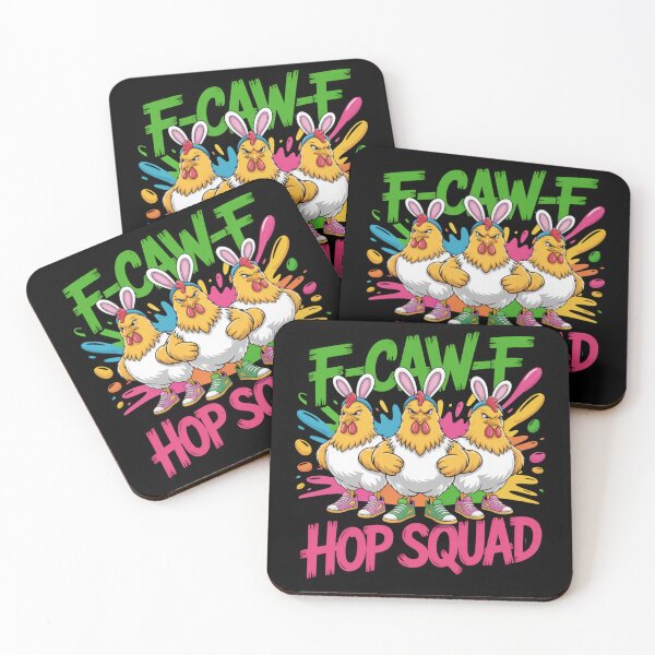 Item preview,  F-Caw-F Hop Squad – Funny Easter Chicken Bunny Ears Sneakers Crew Tee V4 designed and sold by DarylWelsh2024.