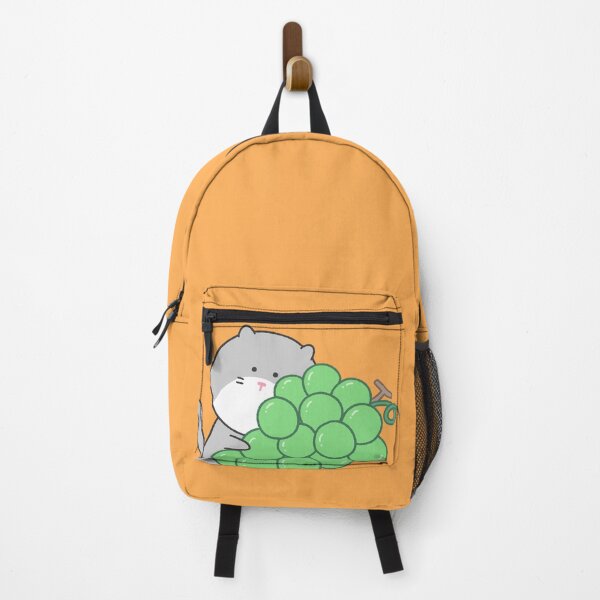 Item preview, Cute Grey Cat Hugging Green Grapes Illustration designed and sold by ubborn.