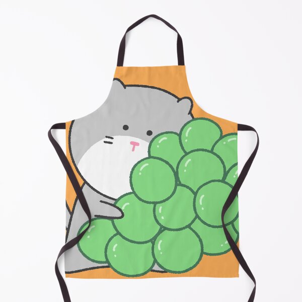 Item preview, Cute Grey Cat Hugging Green Grapes Illustration designed and sold by ubborn.