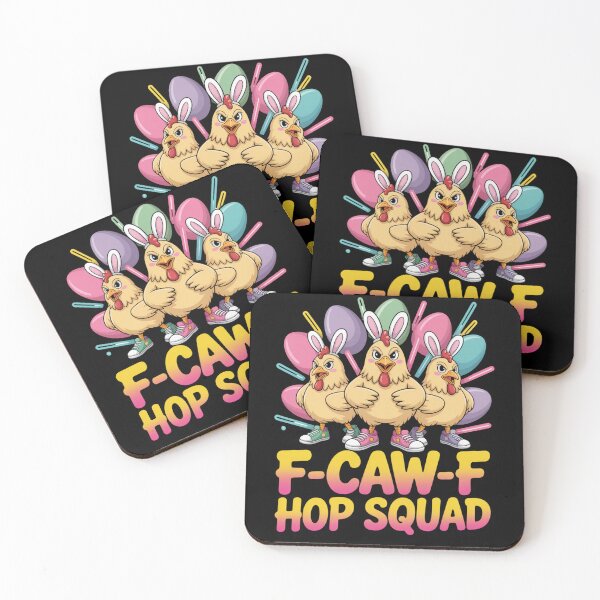 Item preview,  F-Caw-F Hop Squad – Funny Easter Chicken Bunny Ears Sneakers Crew Tee V5 designed and sold by DarylWelsh2024.