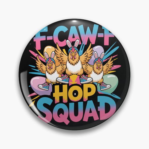 Item preview,  F-Caw-F Hop Squad – Funny Easter Chicken Bunny Ears Sneakers Crew Tee V7 designed and sold by DarylWelsh2024.
