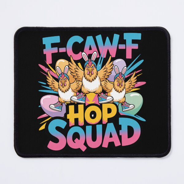 Item preview,  F-Caw-F Hop Squad – Funny Easter Chicken Bunny Ears Sneakers Crew Tee V7 designed and sold by DarylWelsh2024.