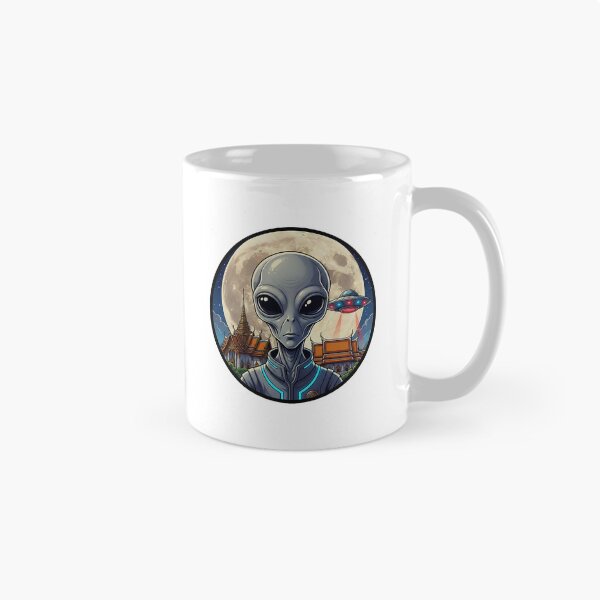 Item preview, Alien Visitor Over Ancient Thai Temple Moon designed and sold by Sunkhung.