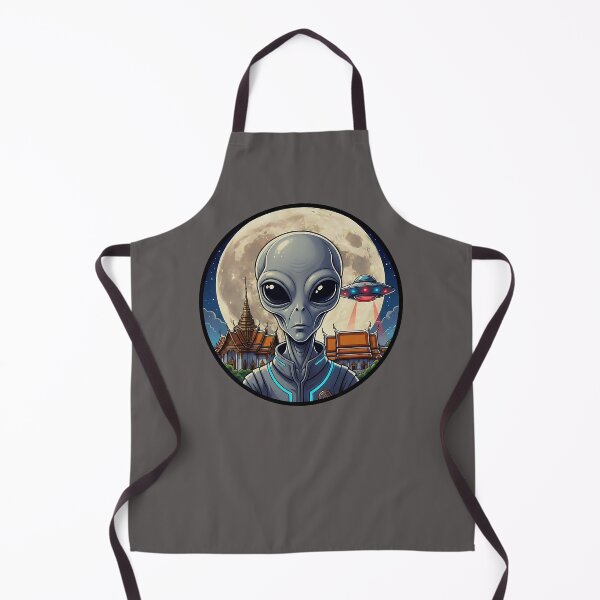 Item preview, Alien Visitor Over Ancient Thai Temple Moon designed and sold by Sunkhung.