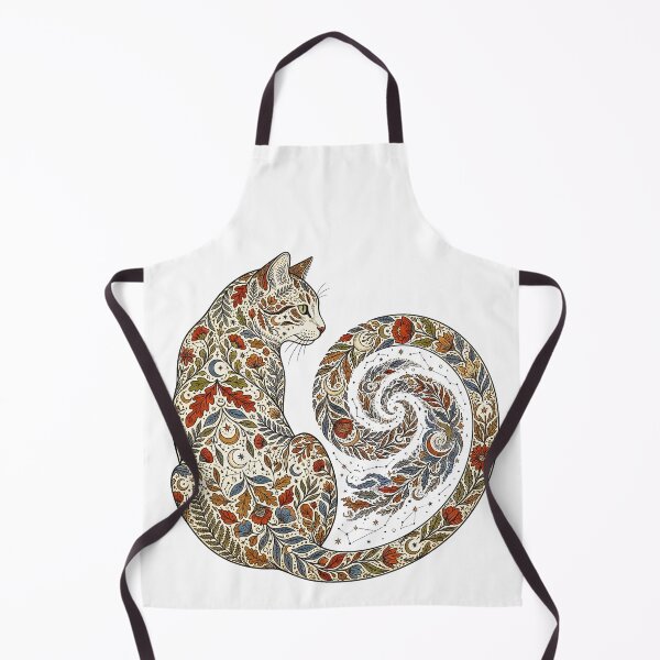 Item preview, Cute Celestial Moon Cat Botanical Folk Art Magic Aesthetic designed and sold by ArtivioShop.